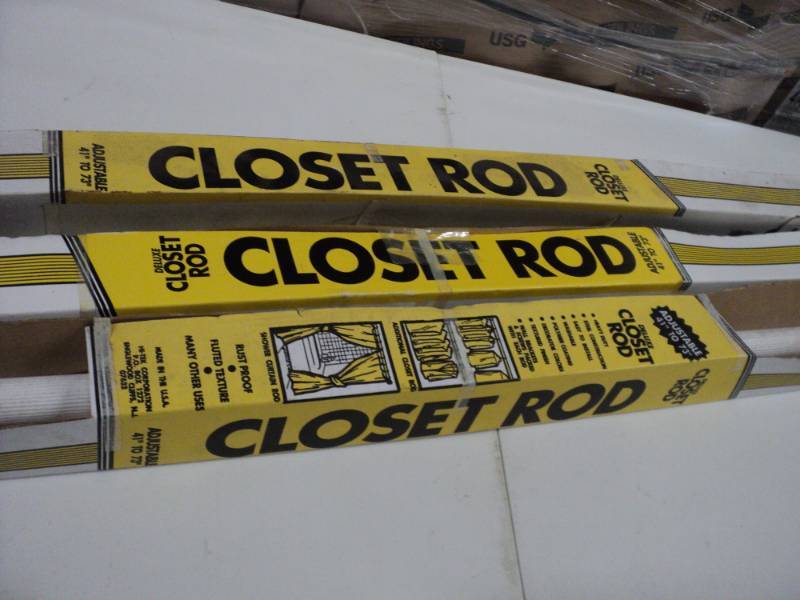 3 Closet Rods adjust 41 to 73...