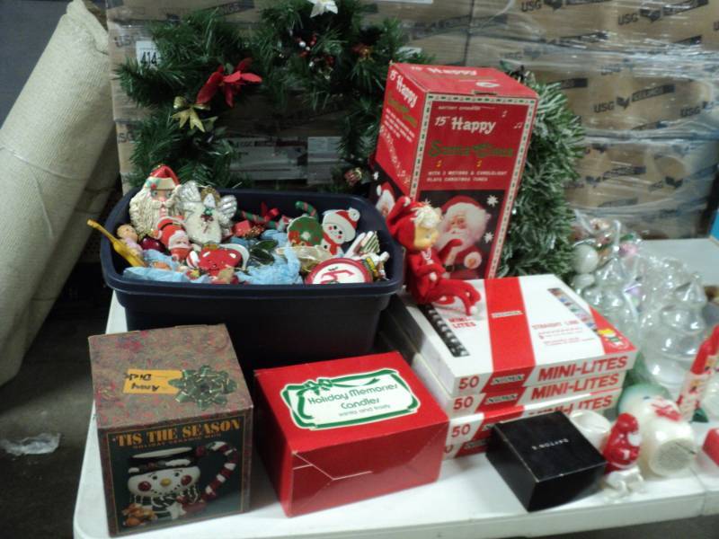 Xmas Lot in a covered tote...