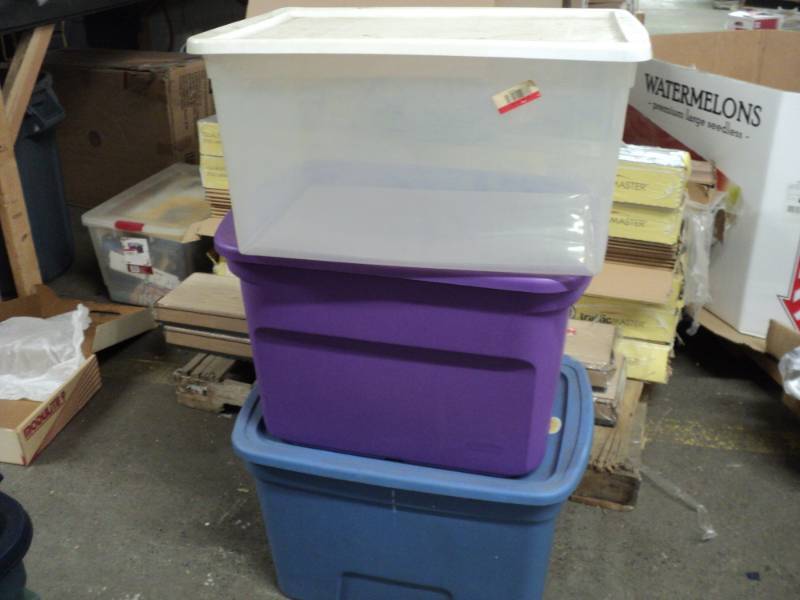 3 Tubs with Covers...
