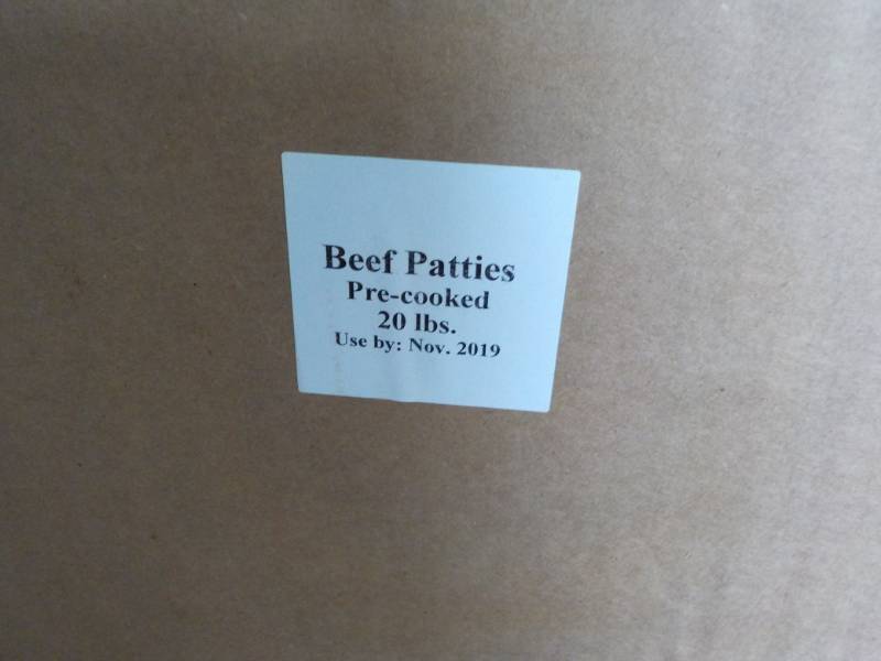 20 lb. Beef Patties pre cooked, fr...