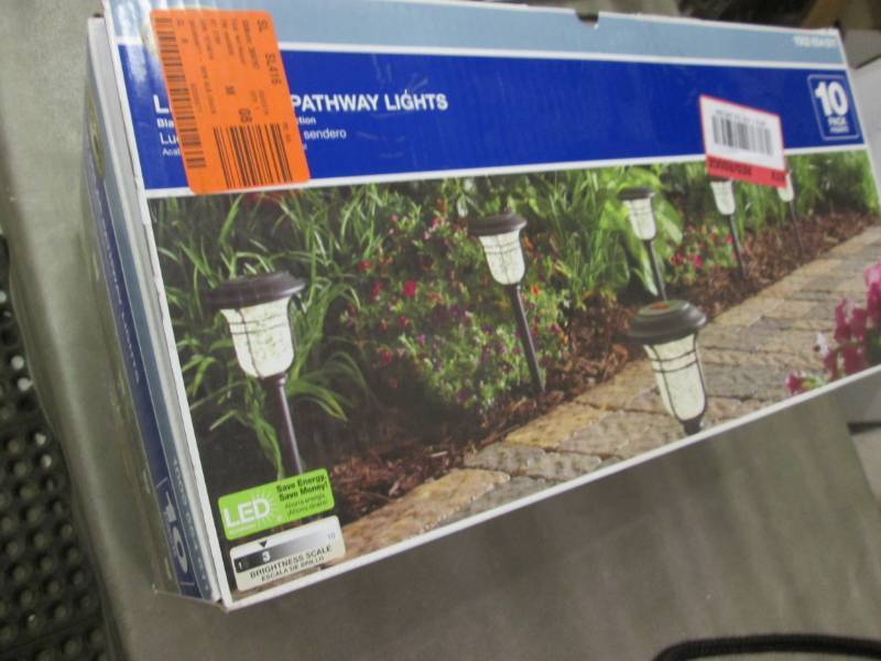 lot 17 image: Hampton Bay Solar Powered Black LED...