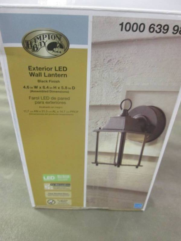 lot 29 image: Hampton Bay Black Outdoor LED Wall ...