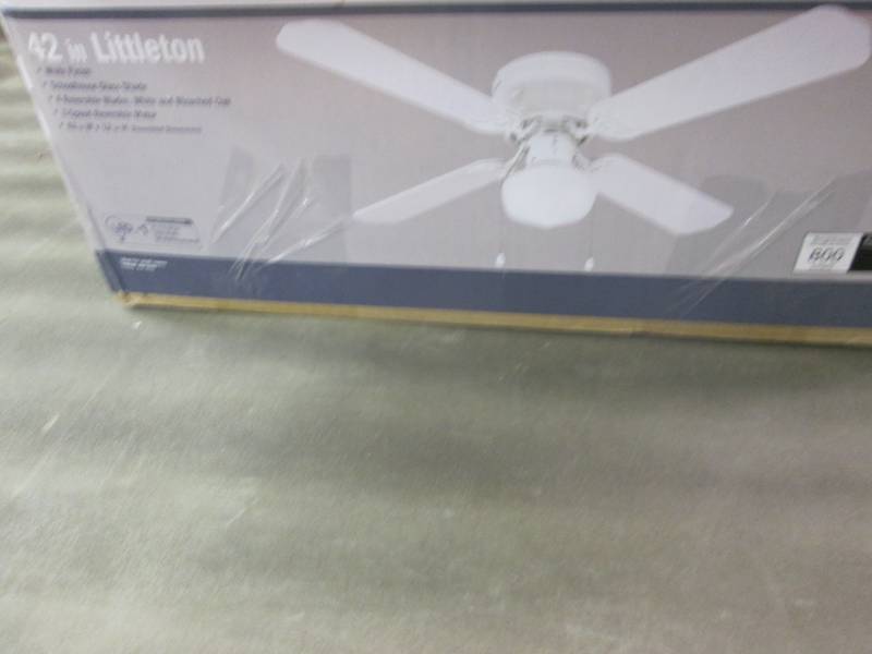 lot 48 image: Littleton 42 in. LED Indoor White C...