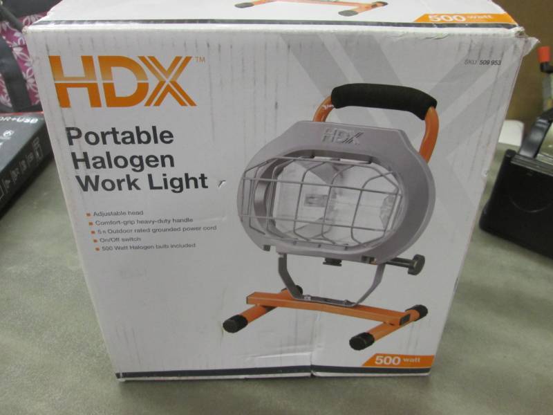 lot 74 image: HDX 500-Watt Portable Halogen Work ...