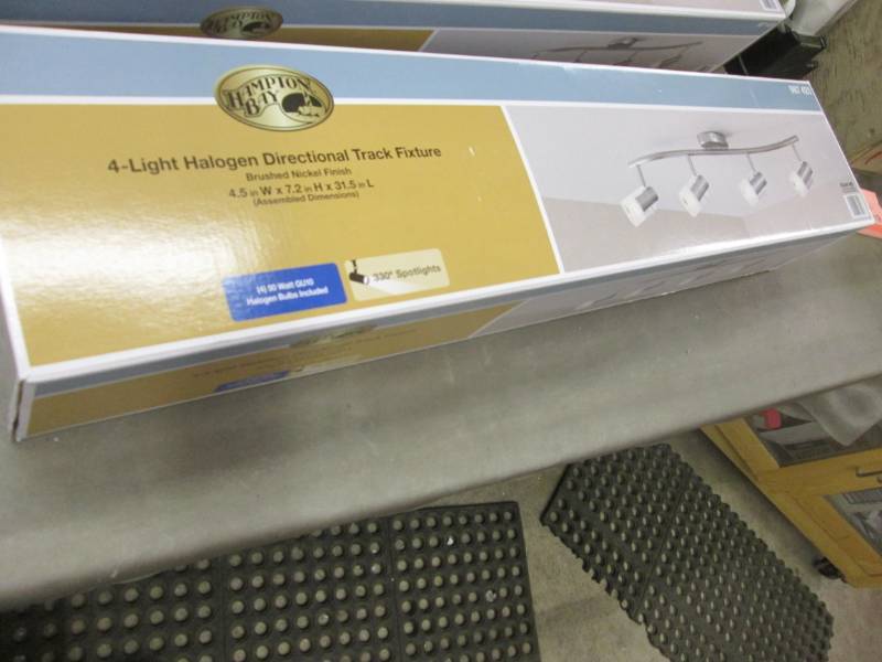 lot 78 image: Hampton Bay 4-Light Brushed Steel W...