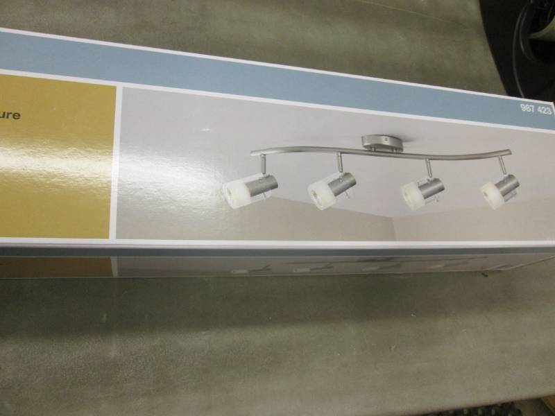 lot 79 image: Hampton Bay 4-Light Brushed Steel W...