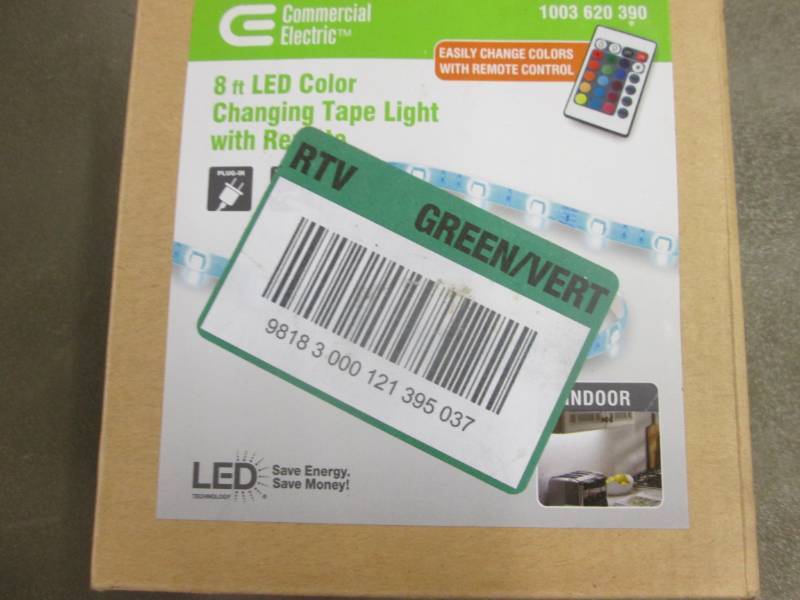 lot 111 image: Commercial Electric 8 ft. LED RGB U...