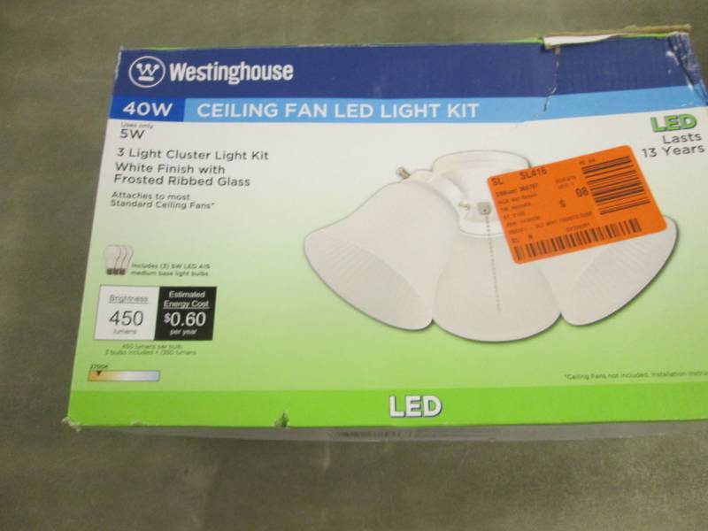 lot 122 image: Westinghouse 3-Light Brushed Nickel...