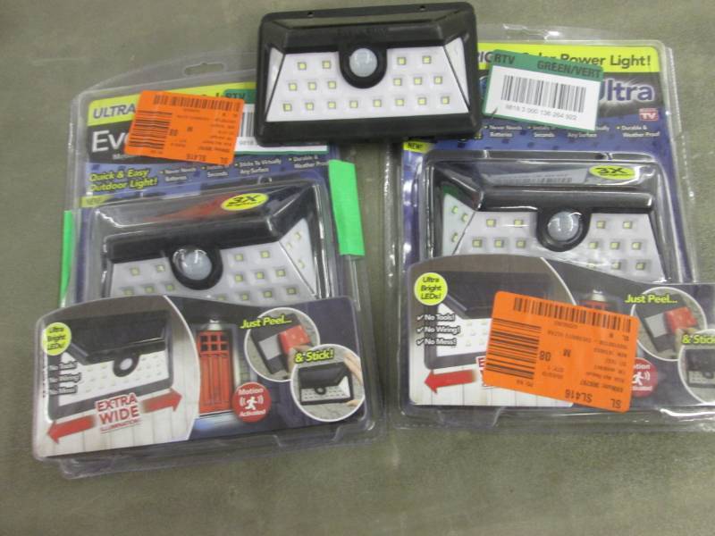 lot 126 image: 3 EverBrite Black Motion Activated ...