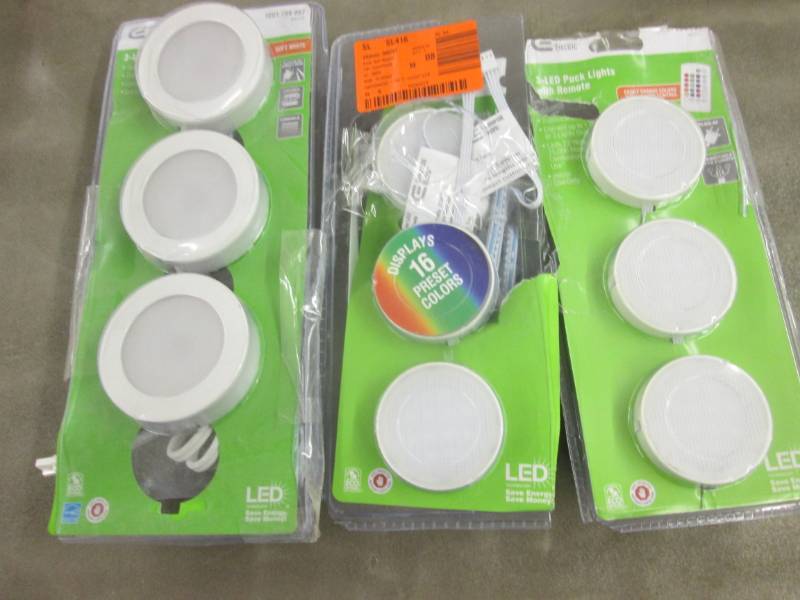 lot 128 image: 3 Packs Commercial Electric Puck Li...