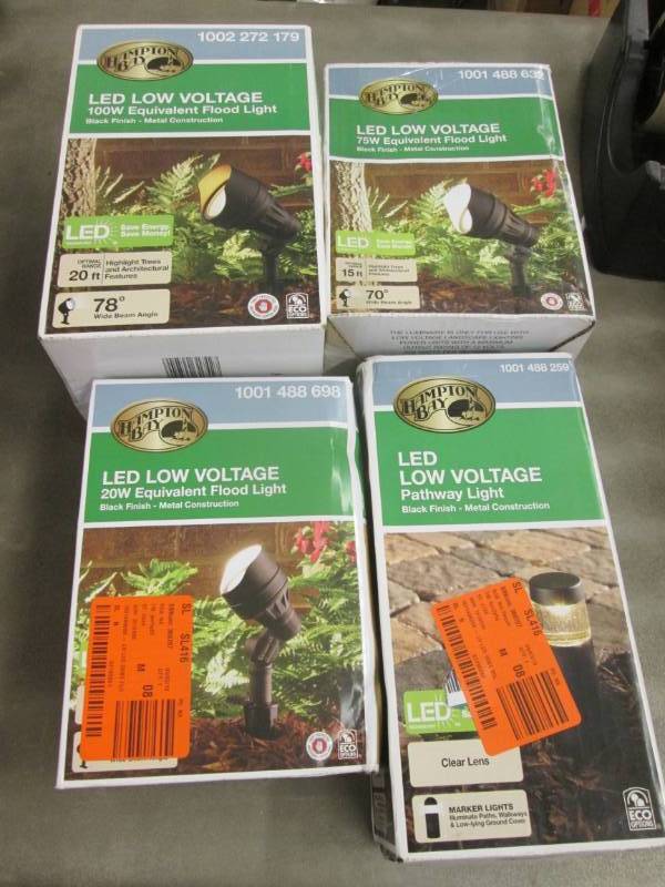 lot 130 image: 4 Assorted Hamton Bay LED Low Volta...
