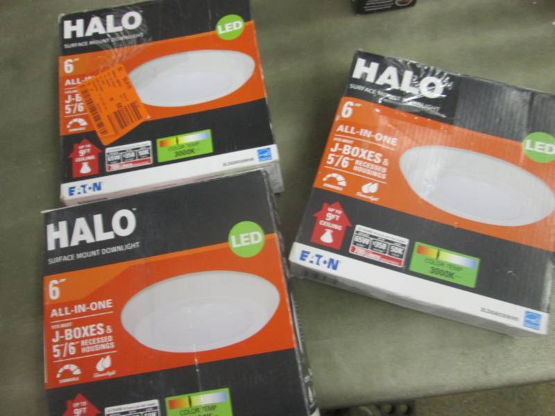 lot 132 image: 3 Halo BLD 6 in. White Integrated L...