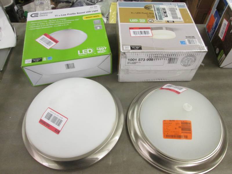 lot 144 image: 2 In Box, 2 Out of Box Flush Mount ...