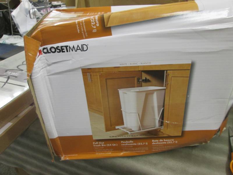 lot 208 image: ClosetMaid 6 Gal. White Pull-Out Tr...