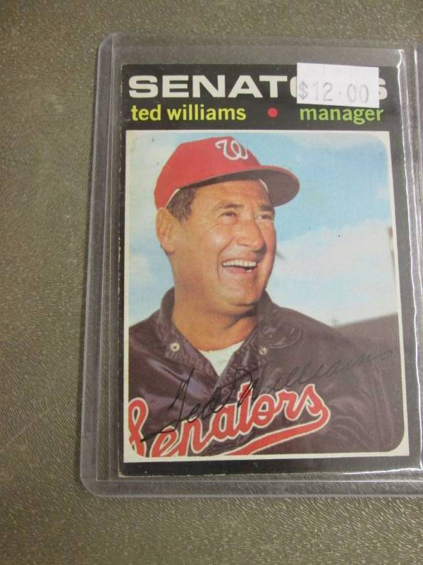 lot 393 image: 1971 Topps Ted Williams Card...