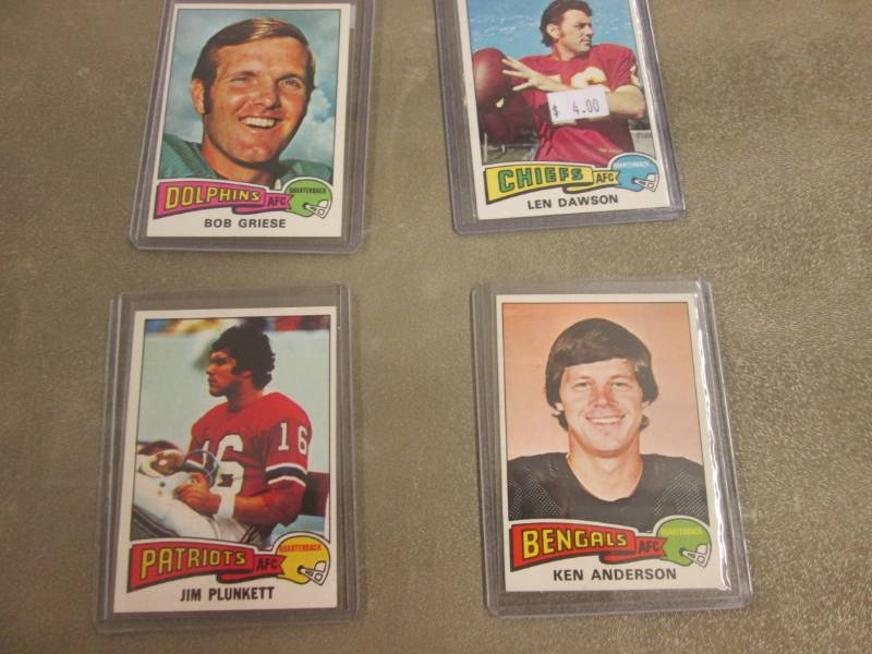 lot 414 image: 4 1975 Topps Quarterback Cards...