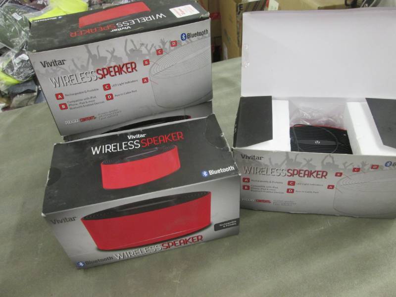 lot 231 image: Lot of 4 Vivitar Wireless Speakers ...