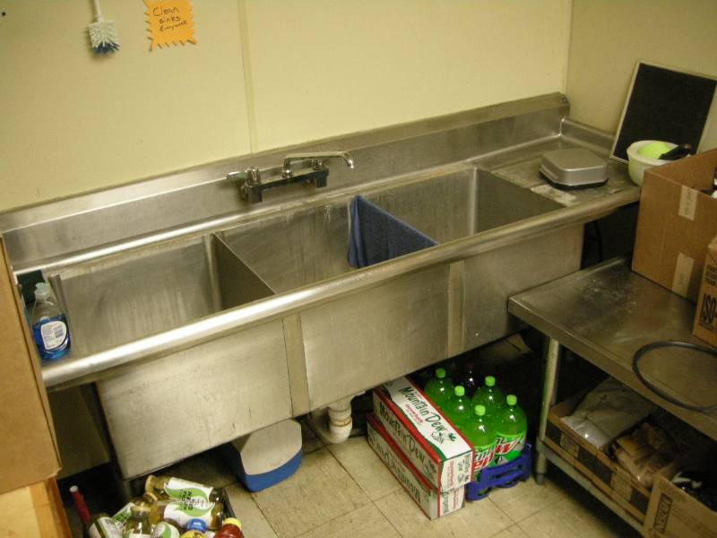 lot 74 image: Stainless Steel Triple Sink