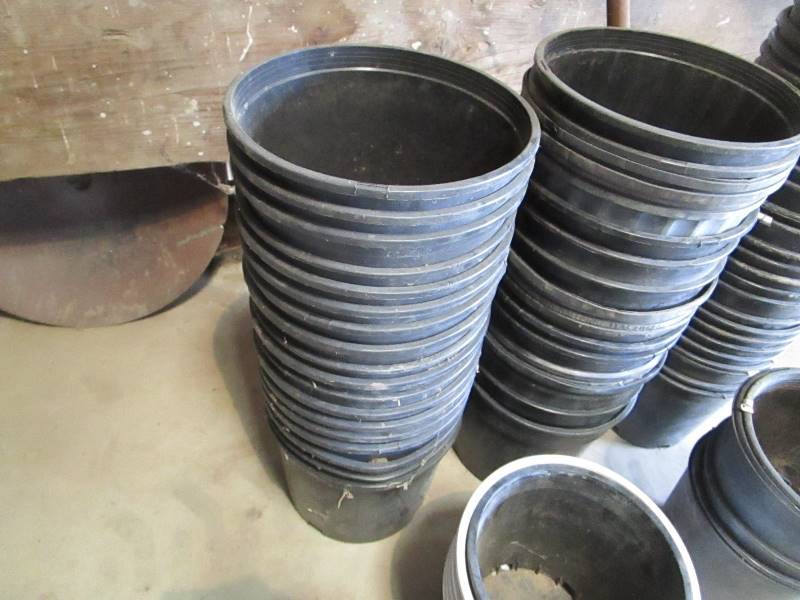 lot 10 image: (44) 2 Gallon (36) 3 Gallon Plastic Nursery Pots