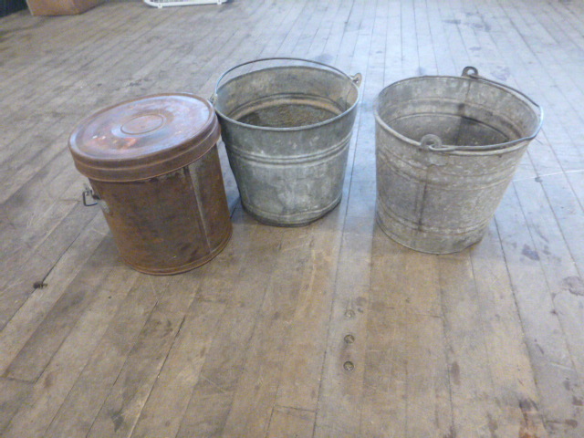lot 35 image: Vintage Metal Mop Buckets