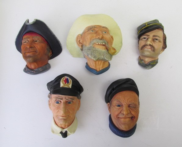 lot 63 image: Group of Vintage Chalkware BOSSON Heads #1