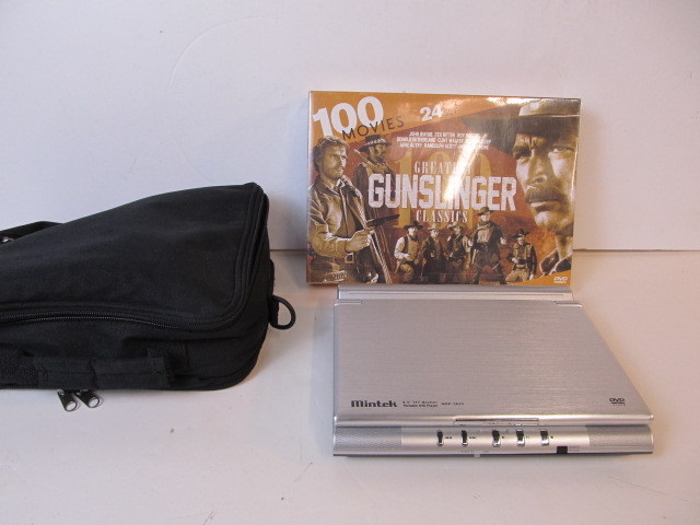 lot 90 image: Working MINTEK Portable DVD Player & Brand New Western Movie DVD Set