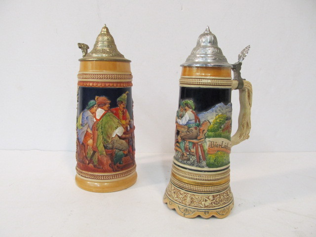 lot 20 image: Pair of Vintage German Beer Steins Including Gerz