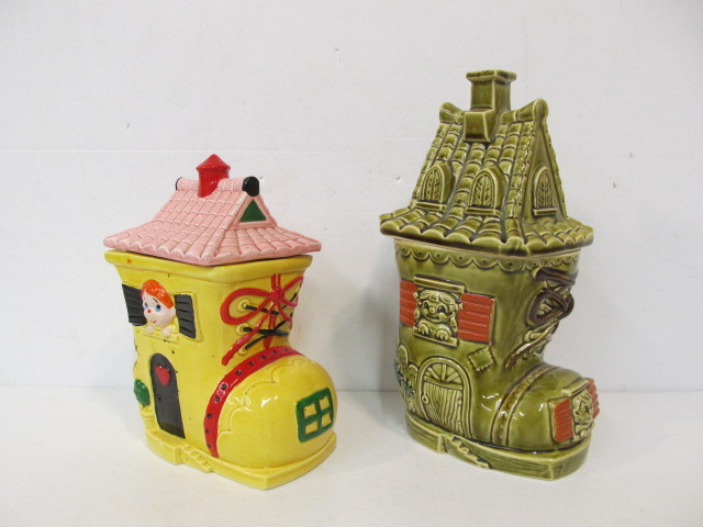 lot 115 image: 2 Vintage Figural Shoe Cookie Jars