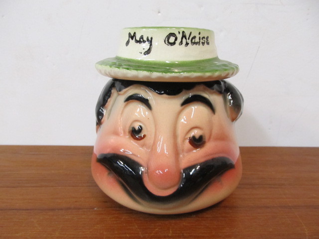 lot 126 image: Vintage 1950s May ONaise Lidded Mayonnaise Jar
