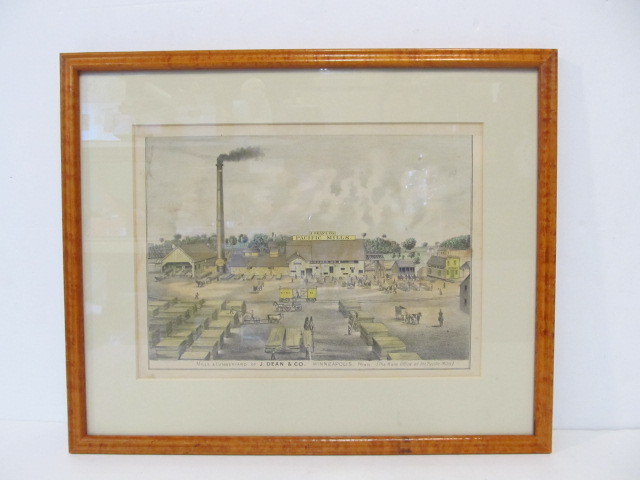 lot 151 image: 19th Century Hand Colored Lithograph - Pacific Mills of Minneapolis