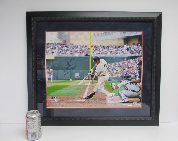 lot 68 image: Large Framed Authentic JOE MAUER First Game Autographed Photo