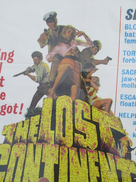lot 184 image: Framed Original Vintage 1968 One-Sheet Movie Poster - The Lost Continent