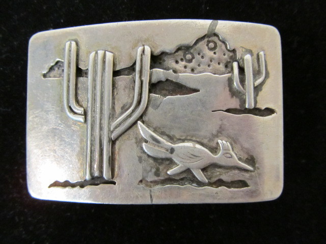 lot 157 image: Vintage Southwestern Sterling Silver Belt Buckle