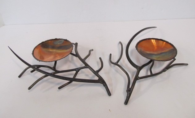 lot 166 image: Artist Signed Mixed Metal Centerpiece Sculptures by MN Artist Patrick Shannon