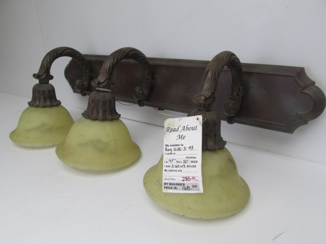 lot 188 image: KICHLER 3-Light BathroomBar Light Fixture