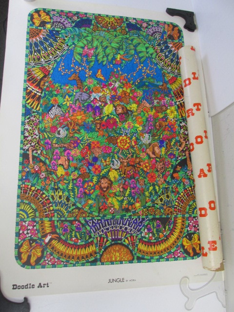 lot 199 image: Large Vintage 1970s DOODLE ART - Completed