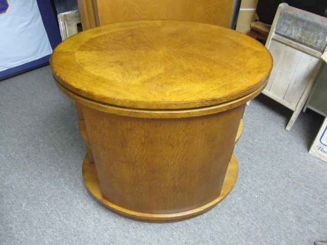 lot 230 image: Oval Wooden Bookshelf Table
