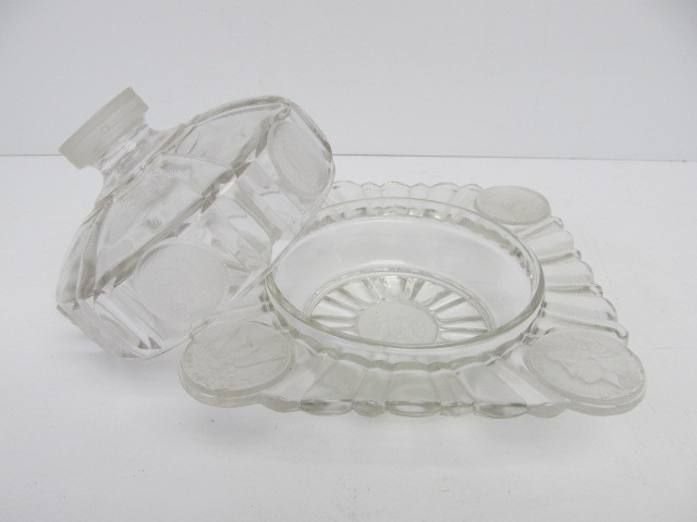 lot 235 image: Antique 1892 Coin Covered Crystal Candy Dish