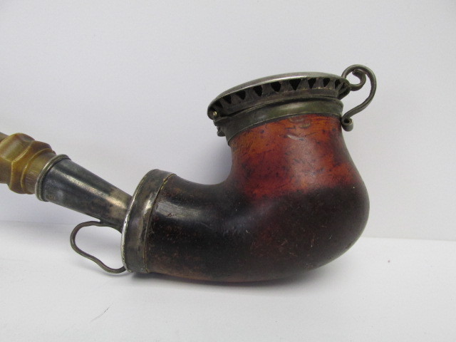 lot 3 image: Early Antique Meerschaum Smoking Pipe wStem