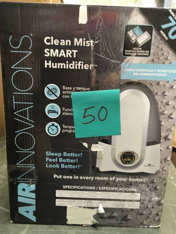 lot 50 image: Air Innovations clean mist smart humidifier good working condition