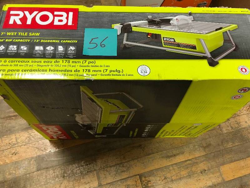 lot 56 image: Ryobi 7 Wet Tile Saw in good condition