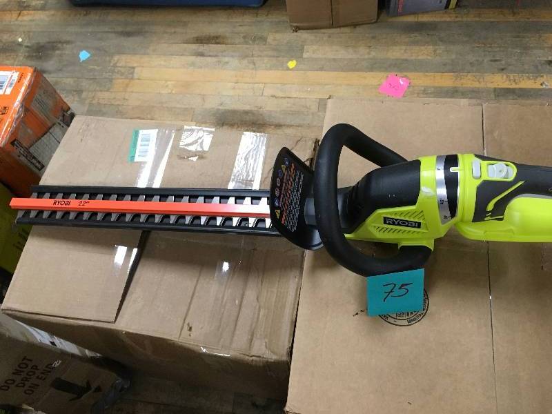 lot 75 image: Ryobi ONE 18 in. 18-Volt Lithium-Ion Cordless Hedge Trimmer - Battery and Charger Not Included