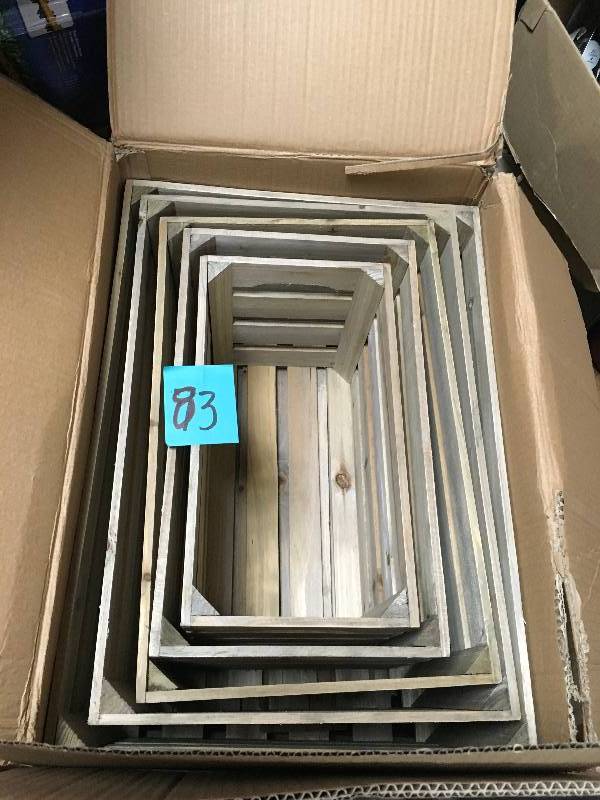 lot 83 image: Nested Crate Set in Weathered Gray (5-Pack)