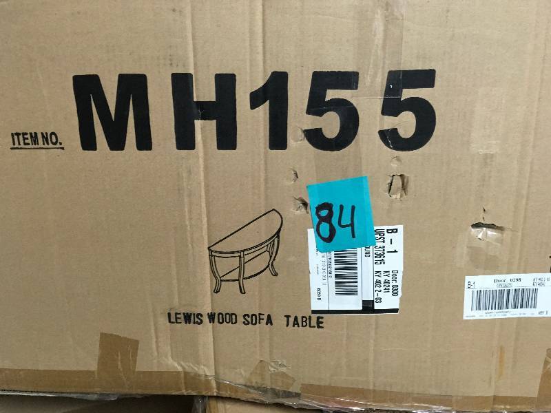 lot 84 image: MegaHome Living Room Tables Lewis Wood Sofa Table black MH155 not used