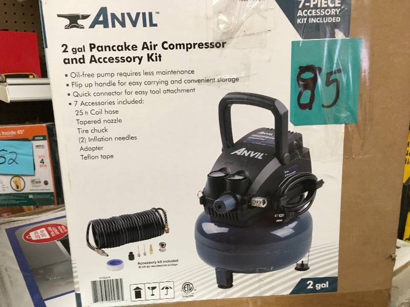 lot 85 image: Anvil 2G Pancake Air Compressor open box in good condition