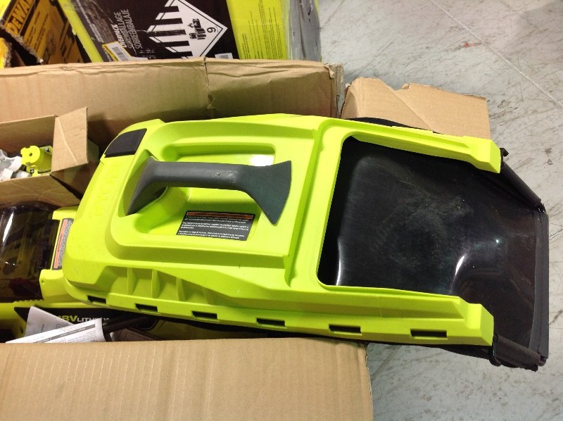 lot 106 image: Ryobi 13 in. ONE 18-Volt Lithium-Ion Cordless Battery Walk Behind Push Lawn Mower with 4.0 Ah BatteryCharger Included in good conditions