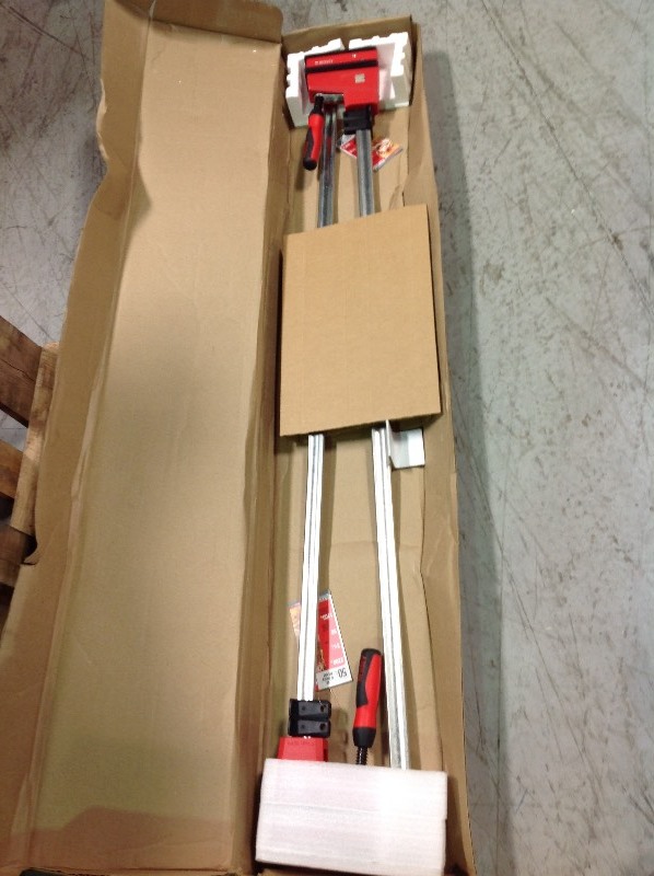 lot 111 image: SET OF 2 BESSEY 50 in. K-Body REVOlution (KRE) Parallel Clamp with Composite Plastic Handle and 3-34 in. Throat Depth
