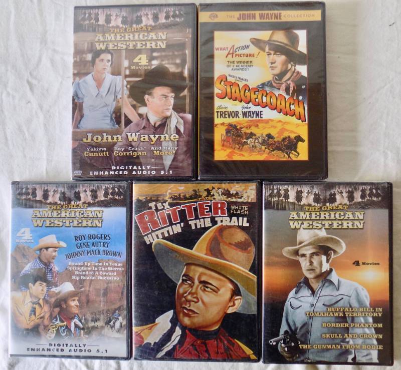 (New in Wrappers) For Family Viewers (20) Classic Westerns DVDs - John Wayne,  Roy Rodgers and More