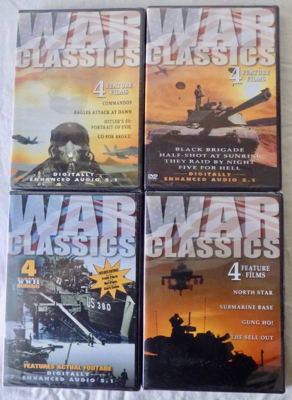 (New in Wrappers) (21) Including Classic Military & Western Movies & Documentaries