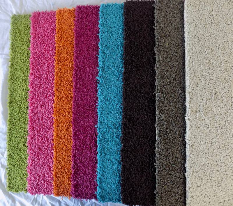 (18 squares) New - Flor� Shag, Bright and Colorful Commercial Grade Carpet Squares